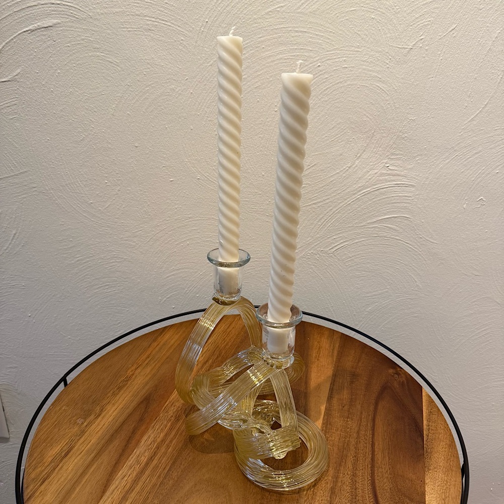 Anthropologie Glass Candle Holder | Home Decor